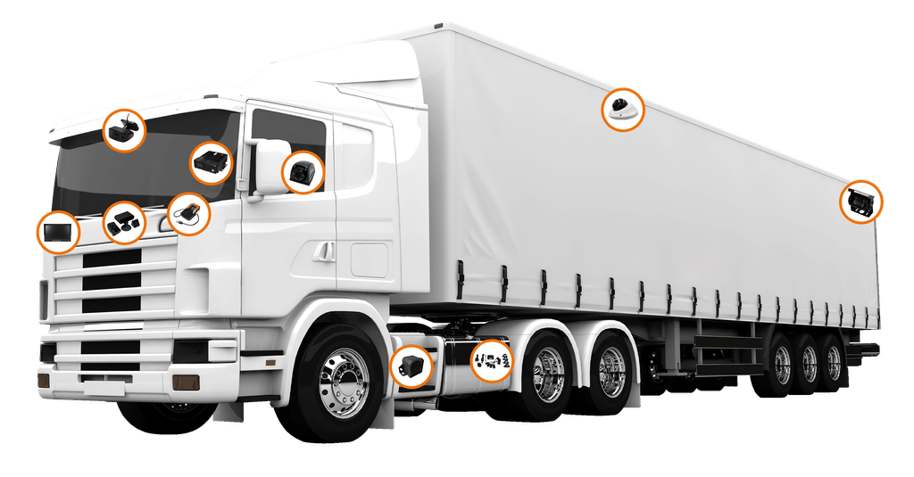 diagram of hgv showing placement of multi camera hardware