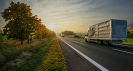 Lorry on road