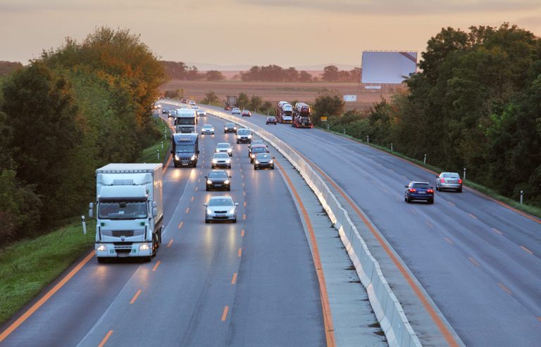 Highighway with cars and Truck