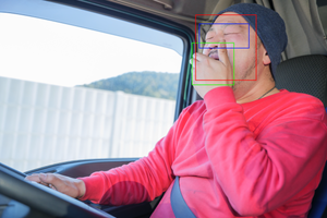 driver fatigue yawning eye closure