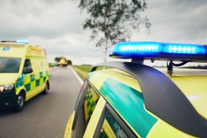 Ambulance lights flashing