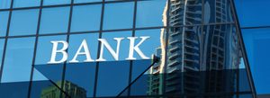 Modern bank building