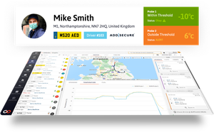 real time GPS temperature monitoring with map and temperature